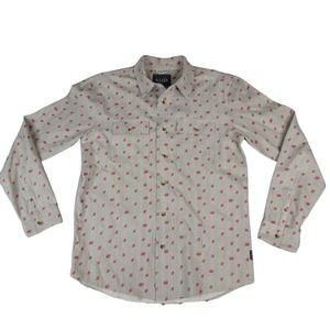 Roark Revival Shirt Mens Medium Gray Button Up Soft Geometric